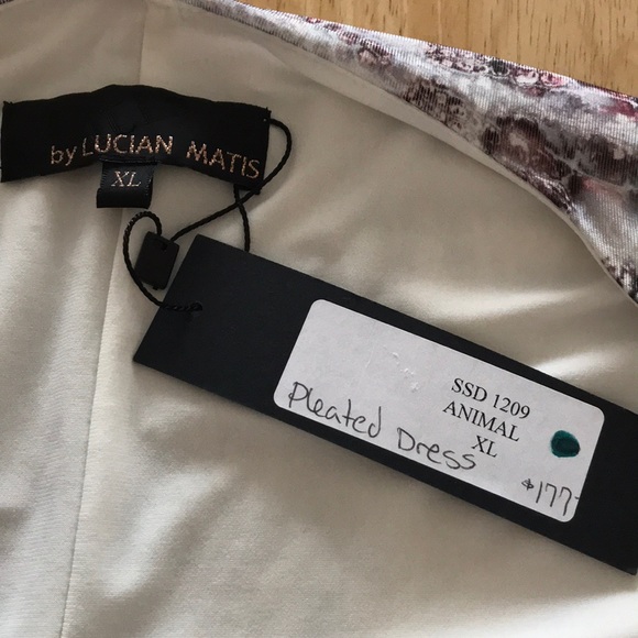 Lucian Matis XL reptile print pleated dress NWT - Picture 4 of 5